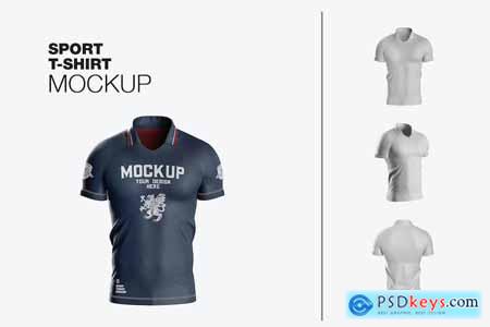 Set Mens Sports T-shirt Mockup
