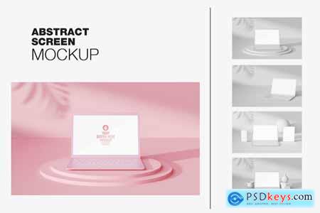 Abstract Background with Laptop Mockup