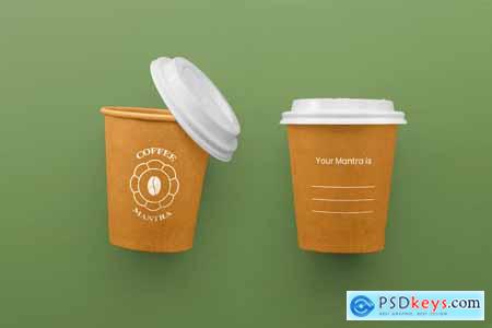 Paper Coffee Cup Logo Mockup