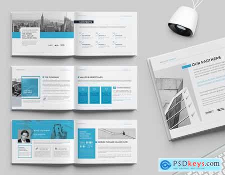Blue Company Profile Word InDesign