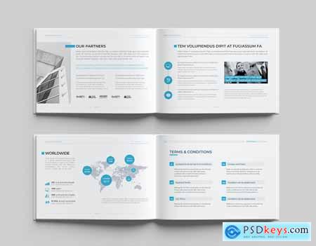 Blue Company Profile Word InDesign