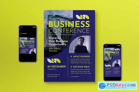Purple Modern Business Conferences Flyer Set