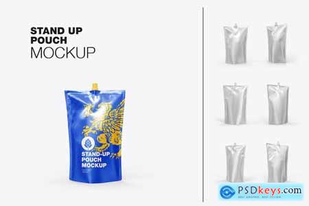 Set Liquid Stand Up Pouch Mockup
