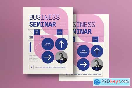 Purple Geometry Business Seminar Flyer