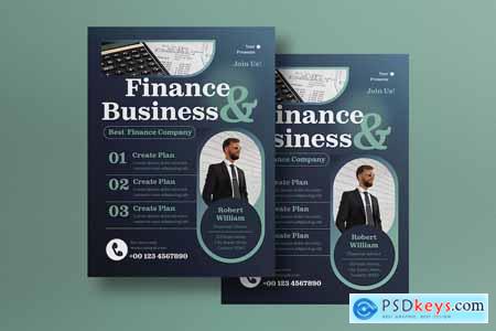 Blue Minimalist Finance Flyer