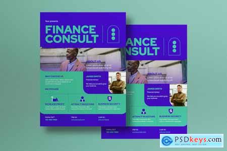 Purple Flat Design Finance Flyer