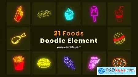 Tasty Foods Doodle Element Pack 43803515