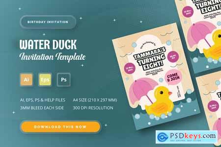Water Duck - Birthday Invitation