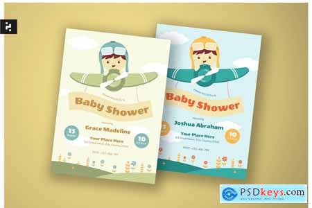 Baby Shower Invitation - Airplane Theme
