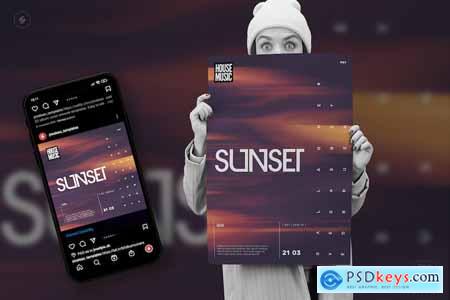 Sunset – Party Flyer, Event Poster Template