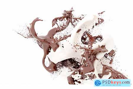 Dark chocolate and white milk splash