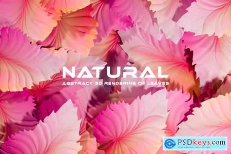 3D Leaves Natural Background