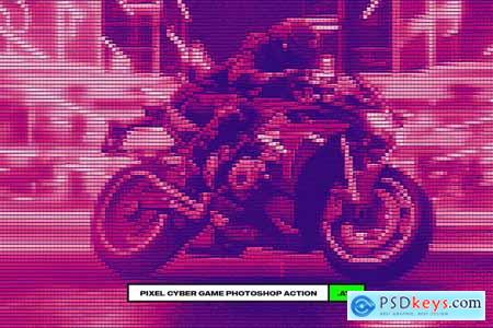 Pixel Cyber Game Photoshop Action