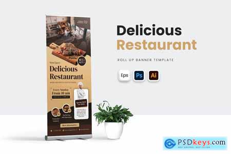 Delicious Resto Roll Up Banner