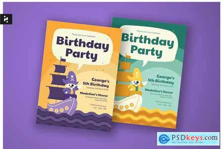 Kids Birthday Invitation - Pirates Theme