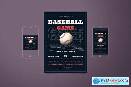 Baseball Game Flyer Set