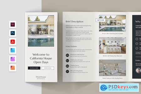 Real Estate Open House Brochure Tri-Fold Template