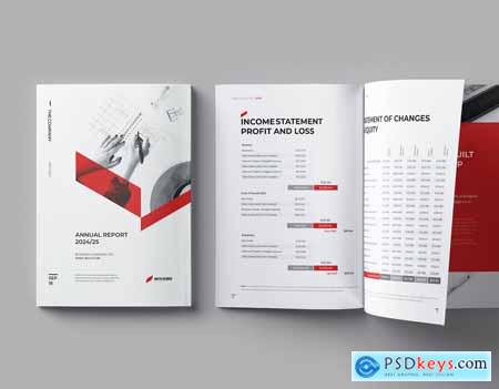 Red Annual Report Word InDesign