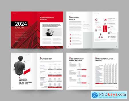 Red Annual Report Word InDesign