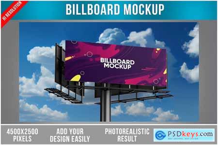 Billboard Mockup with Sky in the Background