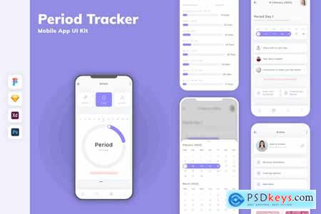 Period Tracker Mobile App UI Kit