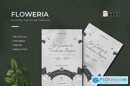 Floweria - Wedding Invitation