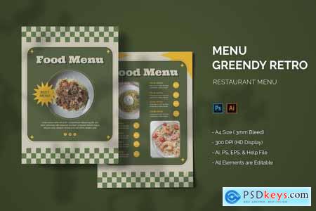 Greendy Retro - Food Menu