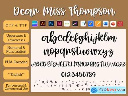 Dear Miss Thompson Calligraphy Font