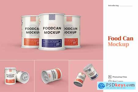 Realistic Food Can Mockup with 5 Different Views