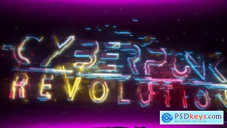 Cyberpunk Neon Glitch Logo Intro 24281716