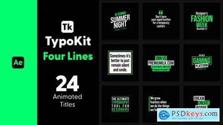 Typo Kit Four Lines Titles for After Effects 44500807