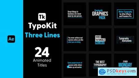 Typo Kit Three Lines Titles for After Effects 44500690