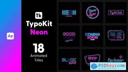 Typo Kit Neon Titles for After Effects 44505279