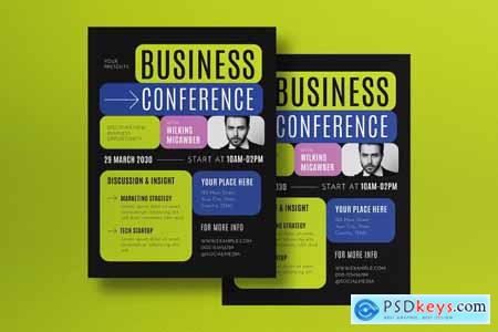 Black Modern Business Conference Flyer