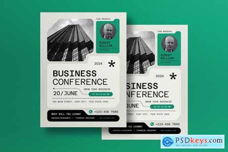 Grey Mono Business Conference Flyer