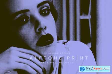 Halftone Print PSD Photo Effect Mockup