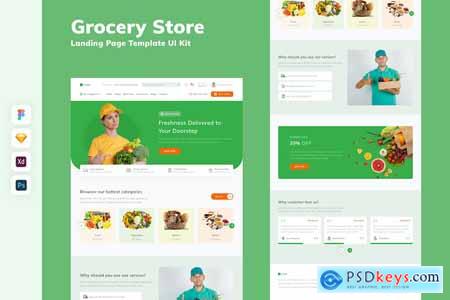 Grocery Store Landing Page Template UI Kit