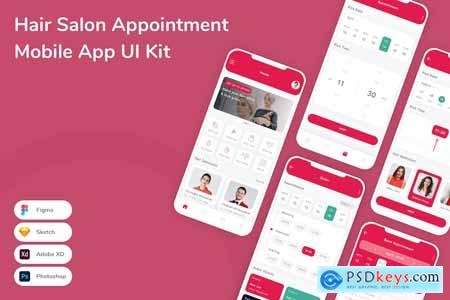 Hair Salon Appointment Mobile App UI Kit