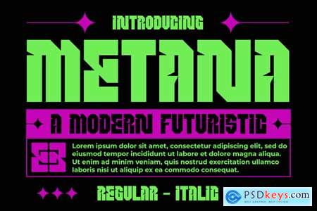 METANA - A Modern Futuristic Font