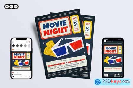 Movie Night Flyer Set
