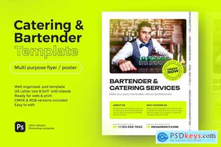 Bartender and Catering Services Flyer Template