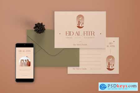 Eid Al-Fitr Mubarak Greeting Card