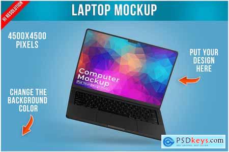 Laptop Flyind Mockup