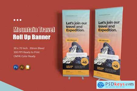 Mountain Travel Roll Up Banner