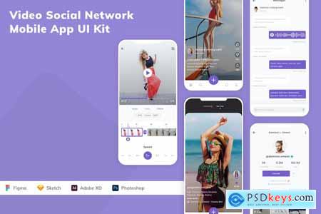 Video Social Network Mobile App UI Kit
