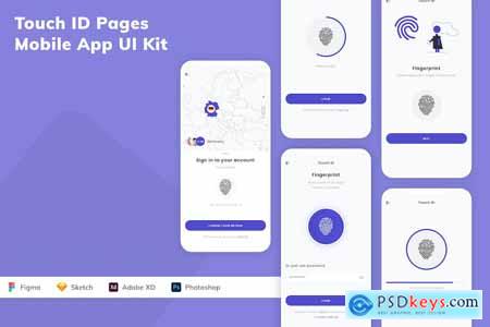 Touch ID Pages Mobile App UI Kit