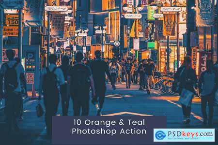 10 Orange & Teal Photoshop Action