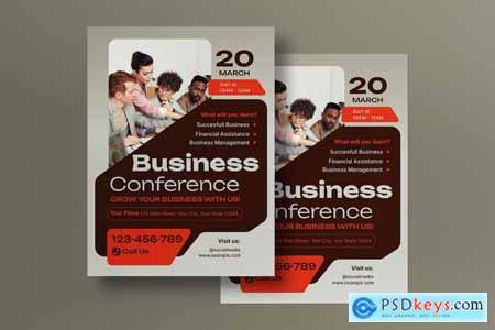 Grey Minimalist Business Conference Flyer