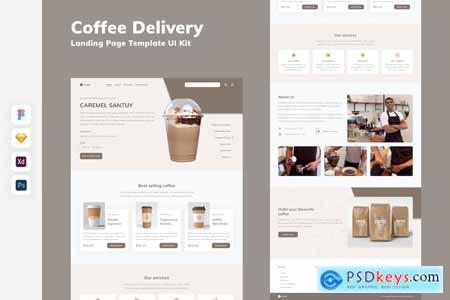 Coffee Delivery Landing Page Template UI Kit