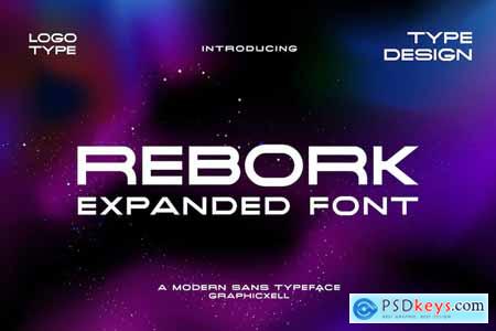 Rebork Expanded Modern Neon Sans Typeface